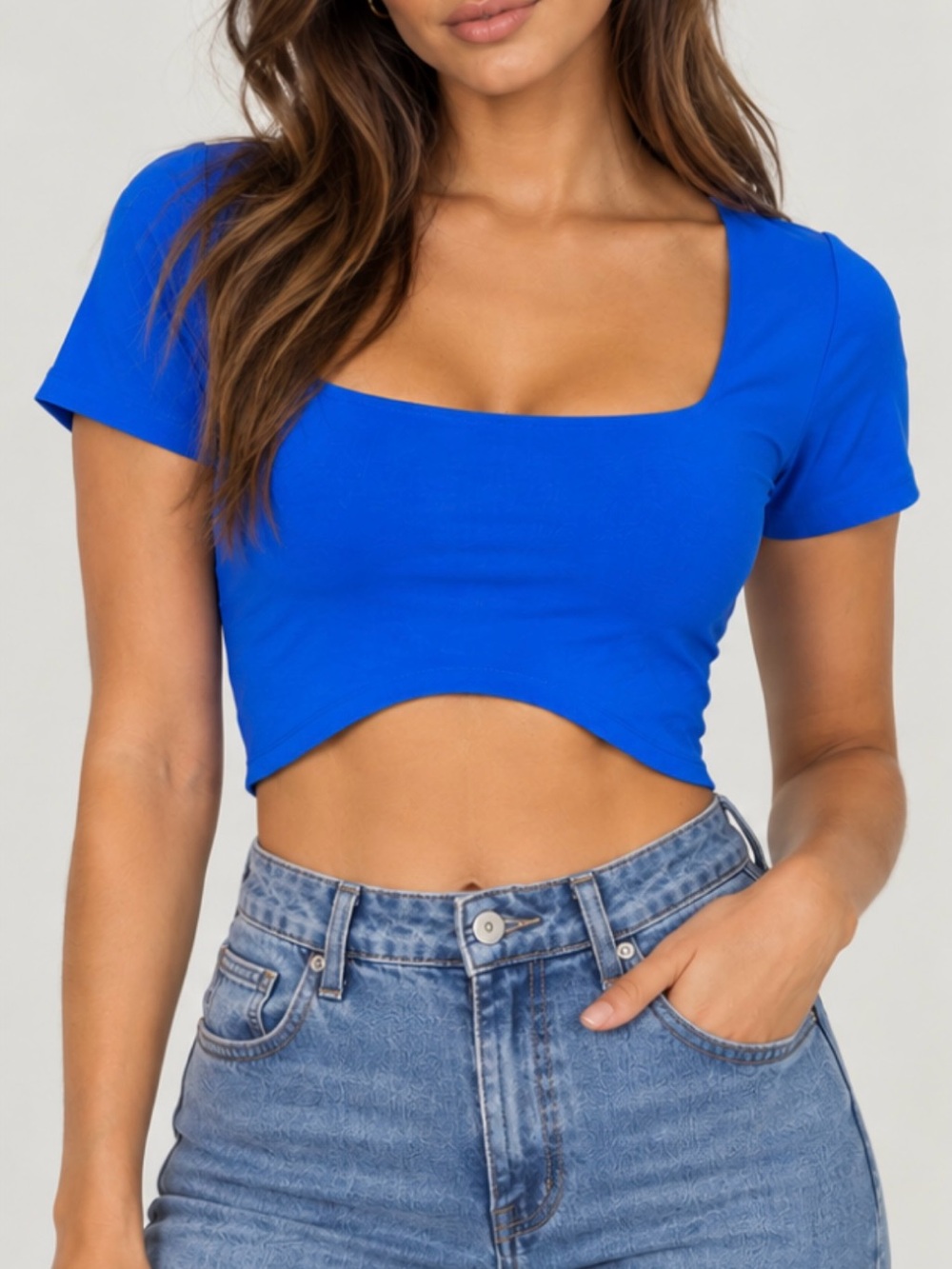RAYN Cobalt Blue Crop Top Size Small Like New